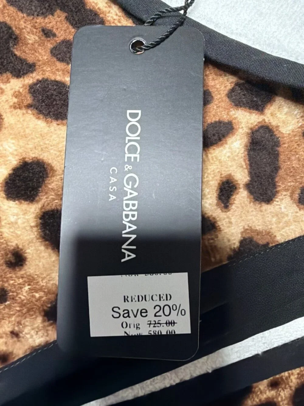 NWT Dolce & Gabbana Casa Bath Towel Leopard Size One Size